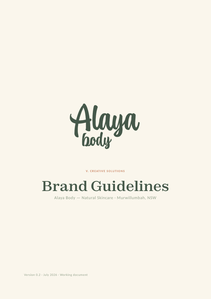 Alaya Body brand guidelines