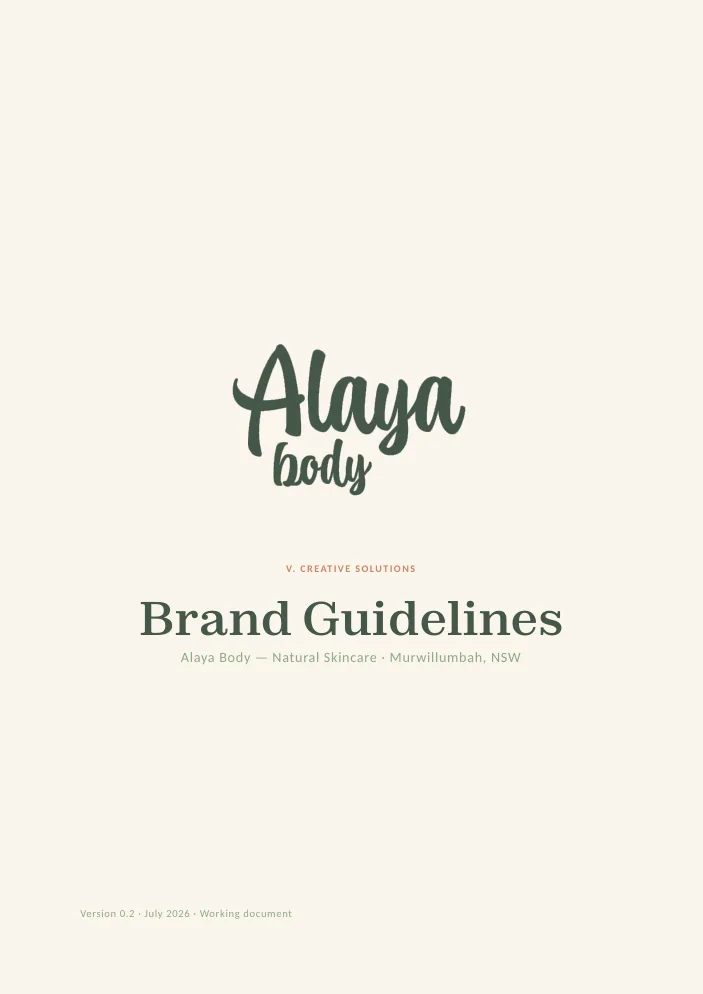 Alaya Body brand guidelines