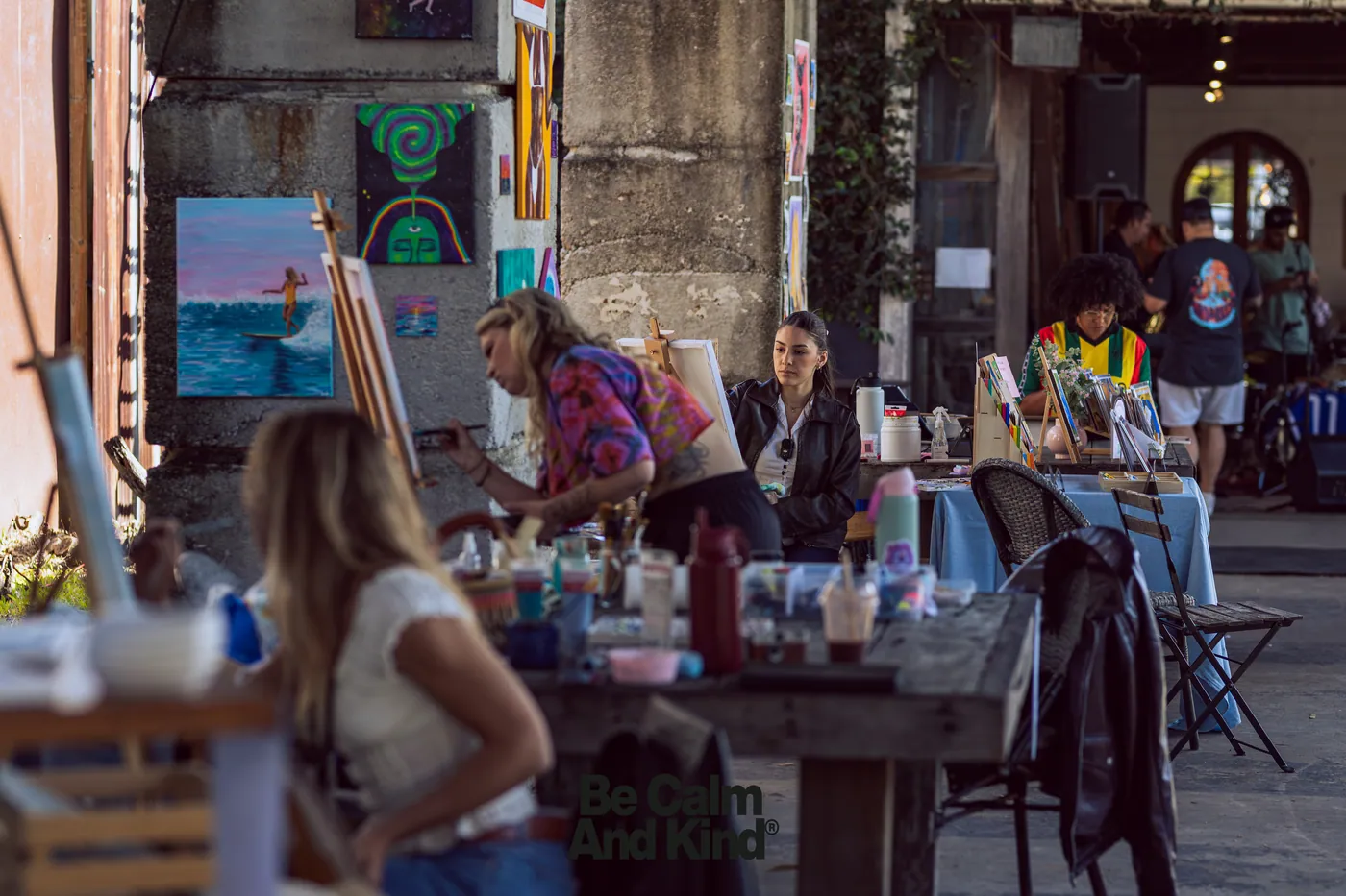 The art tables at Kaya na Gandaia, Dust Temple Gold Coast