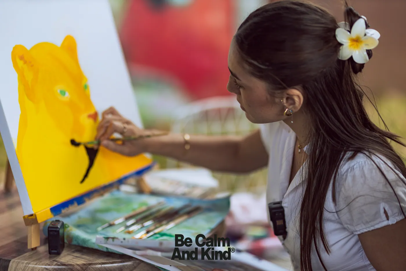 Artist painting at Kaya na Gandaia, Dust Temple