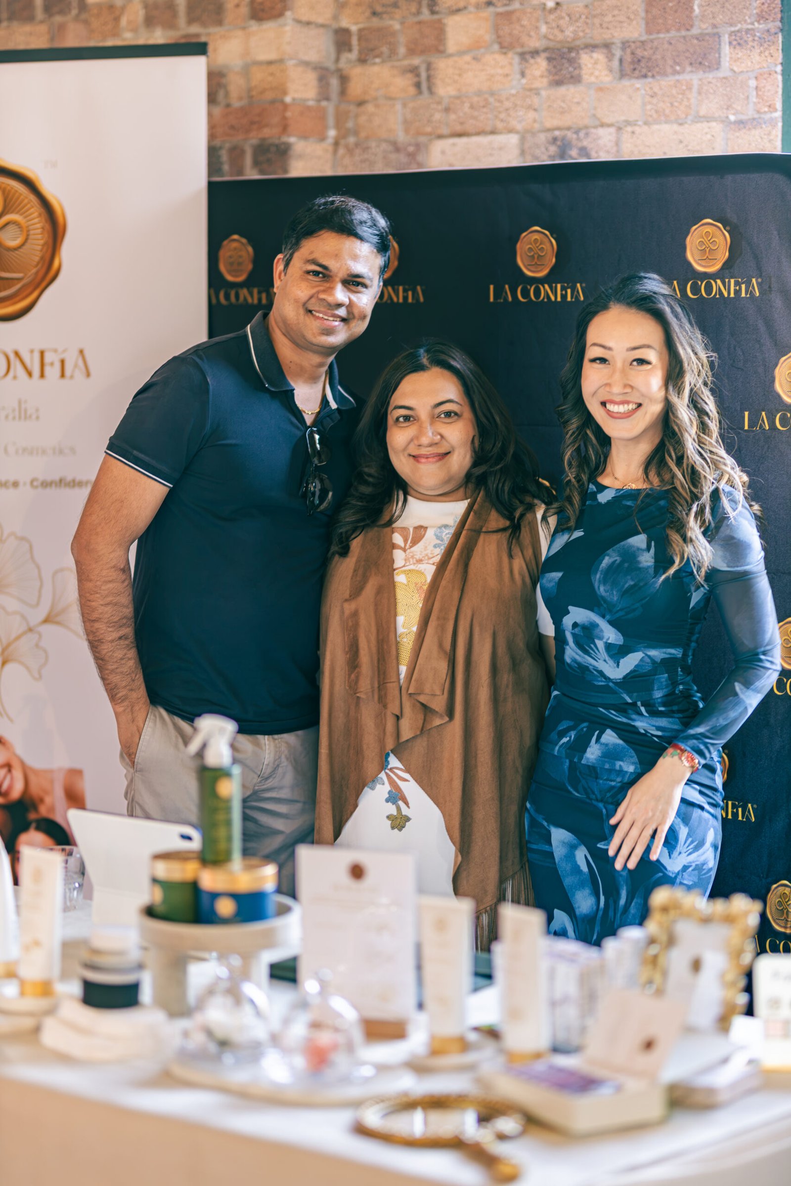 Guests at a brand stand at Brazil Week Fashion Day