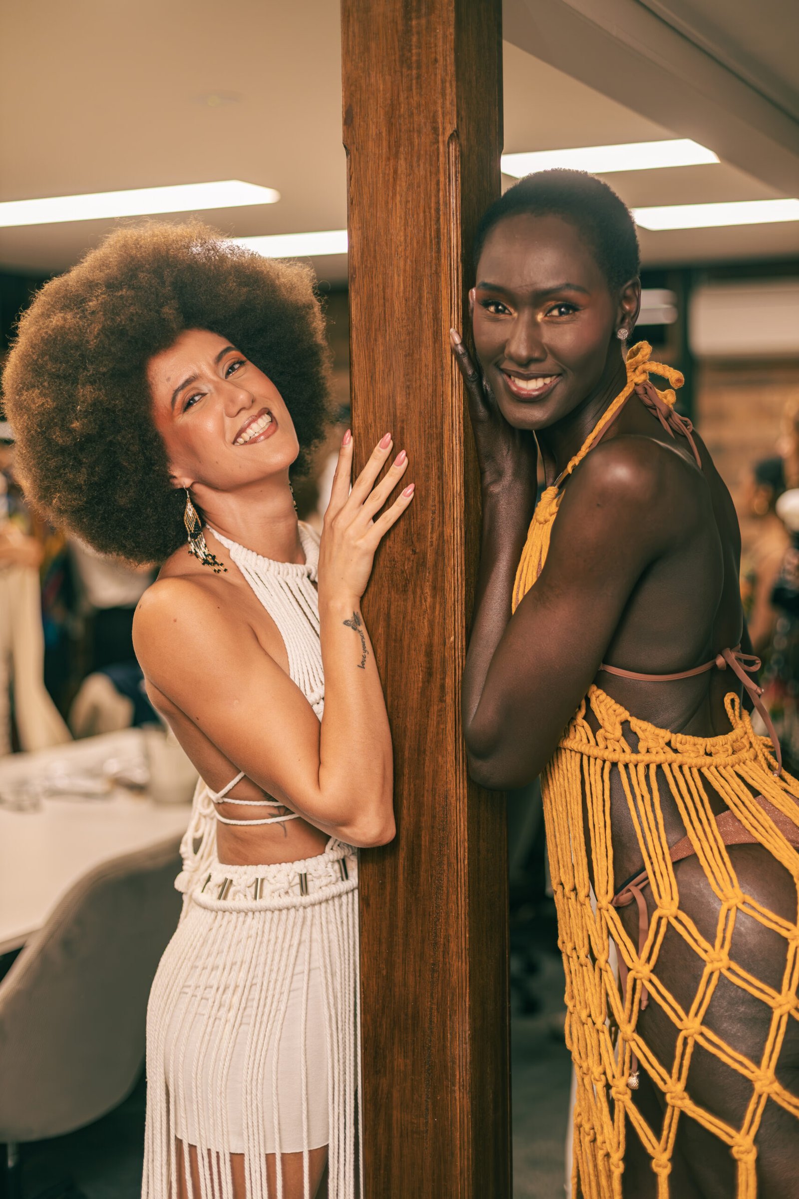 Two models after the show at Brazil Week Fashion Day